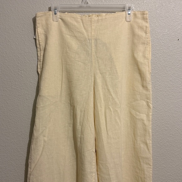 Free People Demi Wide Leg Linen Blend Pants Elastic Waist Lightweight - Picture 3 of 8